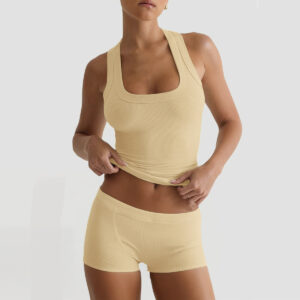Athletic Yoga-Style Camisole And Summer Shorts Set