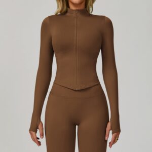 Stand Collar Long-sleeve Zipper Yoga Coat Female Quick-drying Exercise Top